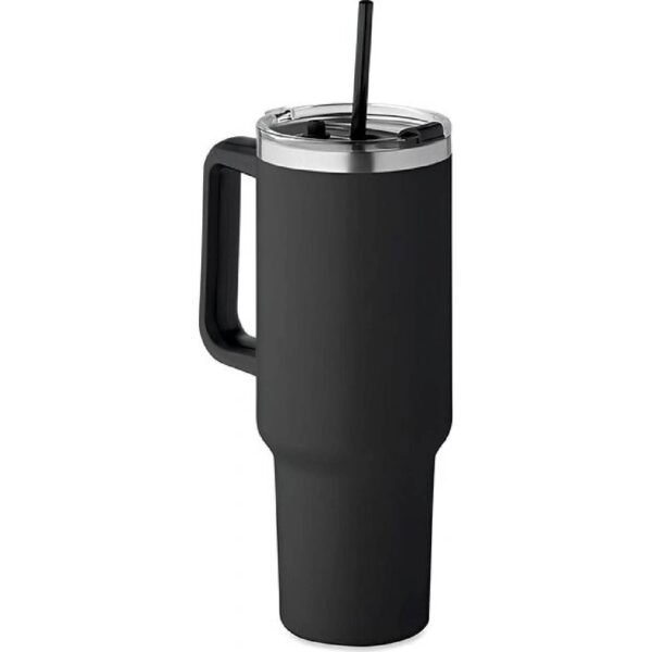 Scortland Nordic Tumbler drinking bottle with straw black stainless steel 1200 ml