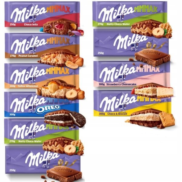set of milk chocolates milka mmmax large chocolate x10 mix flavors