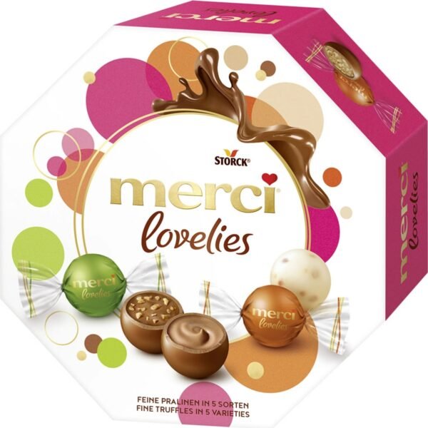 An elegant collection of premium chocolate pralines with various fillings such as hazelnut, cream, and fruit, all wrapped in smooth milk, dark, and white chocolate.
