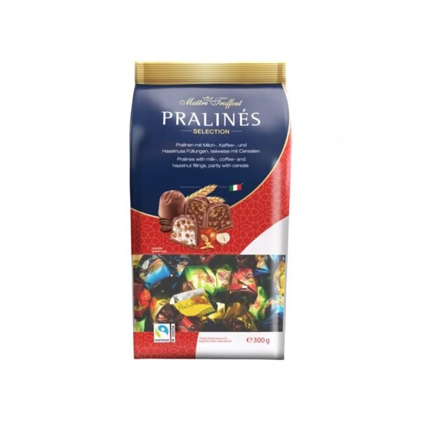 Truffout Mix Praline with Coffee, Milk, and Nut Filling 300 g is a delectable assortment of pralines, each offering a unique combination of flavors.