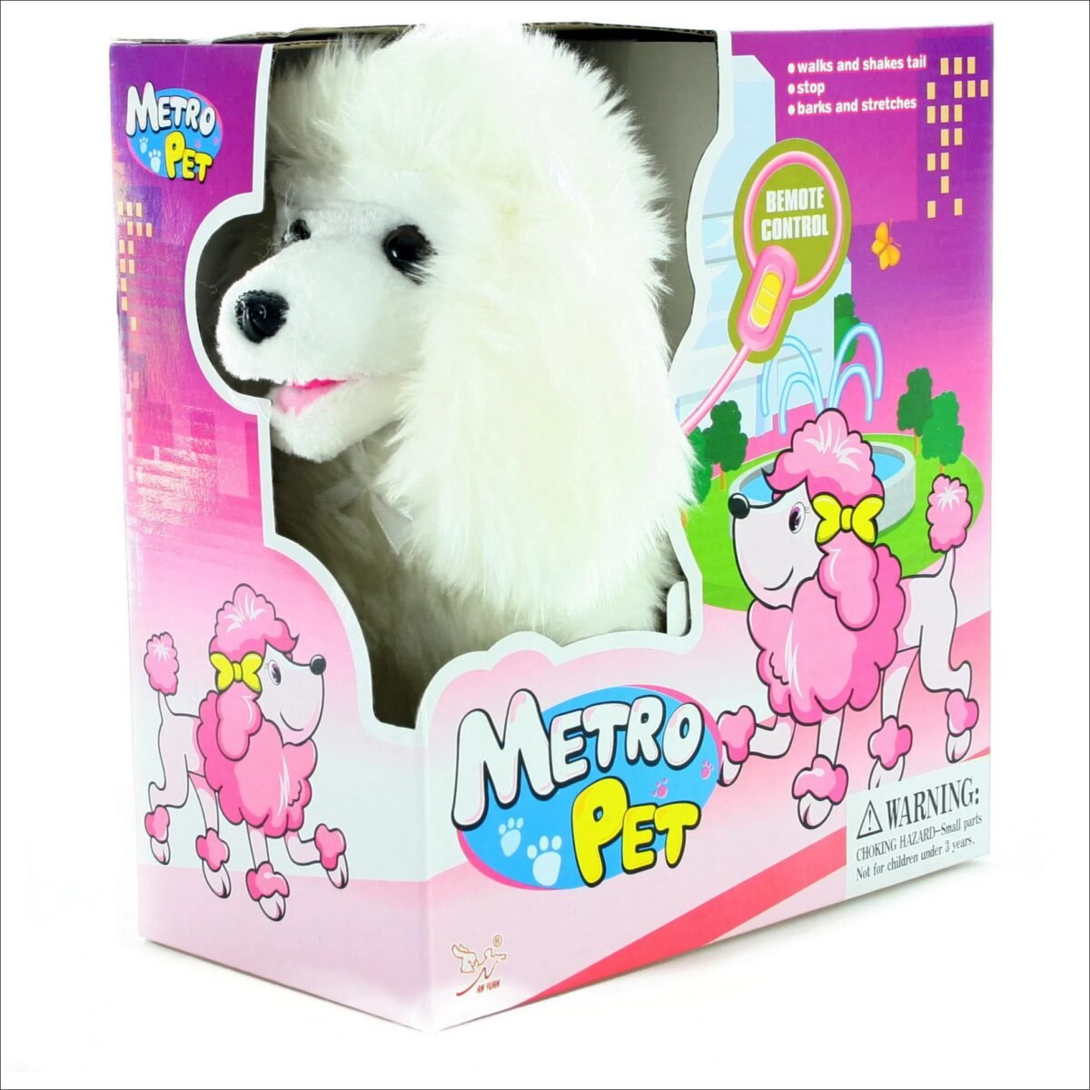 "Enjoy endless fun with this walking dog toy! With lifelike movement, it walks, barks, and wags its tail, making it the perfect companion for kids and dog lovers alike. Requires batteries for full motion."