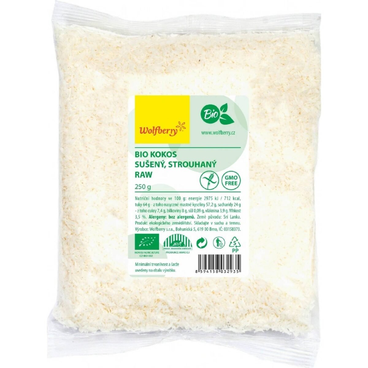 wolfberry organic grated coconut 250 g