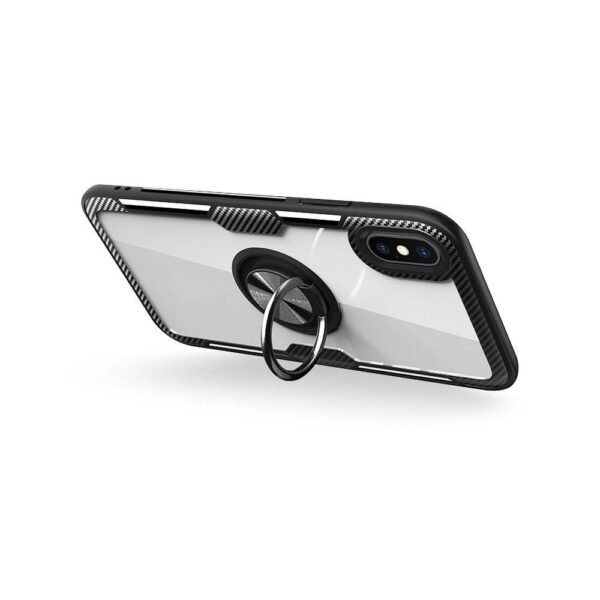 The COFI1453 Bumper Premium Cell Phone Case combines a sleek transparent design with a durable carbon fiber accent for a modern, high-end look.