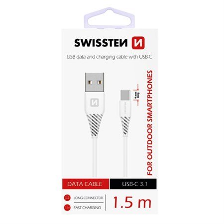 The SWISSTEN USB-C data cable is a reliable solution for charging and syncing your USB-C devices.