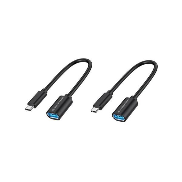 The Conceptronic USB-C to USB-A OTG Adapter 2-Pack offers a convenient solution for connecting USB-A peripherals, such as flash drives, keyboards, or mice, to USB-C devices.