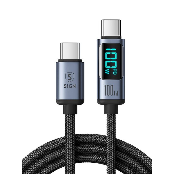 The SiGN USB-C to USB-C Cable (2m) is designed for high-speed charging and data transfer with support for up to 100W of power delivery.