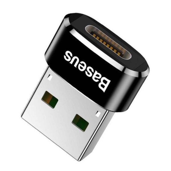 The Baseus USB male to USB-C female adapter is designed to connect USB-A devices to USB-C ports.