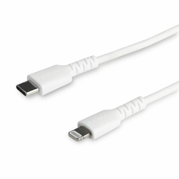 The StarTech USB-C to Lightning Cable (1m) is designed to deliver fast charging and efficient data transfer for Apple devices.