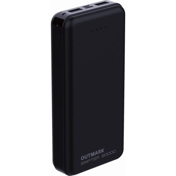 The OUTMARK SWIFTER 20,000 Powerbank is a high-capacity portable charger designed for users who need reliable power for their devices on the go.