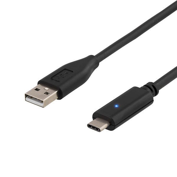 The Deltaco USB A to USB C 2.0 cable (0.25m) is a compact and efficient solution for charging and data transfer.