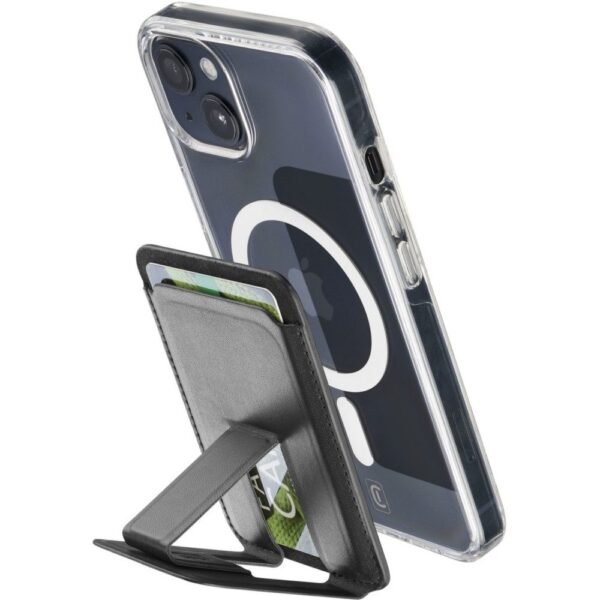 The CELLULARLINE Magnetic Card Holder for MagSafe is a sleek and functional accessory designed to securely hold your cards on the back of your MagSafe-enabled iPhone.