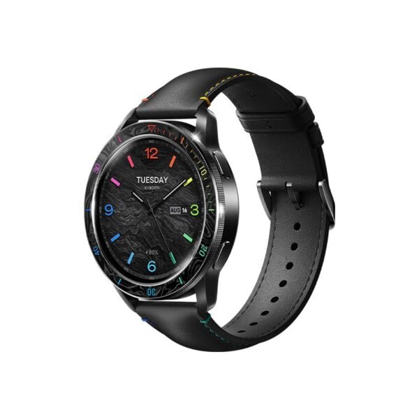 The Xiaomi Watch S3 Bezel Rainbow is a stylish and vibrant smartwatch that stands out with its eye-catching rainbow-colored bezel and sleek design.