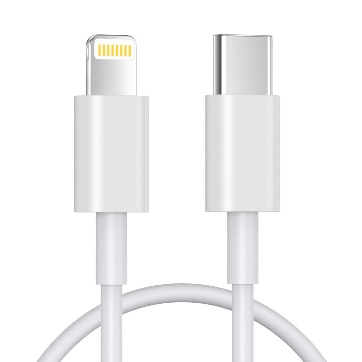 The Lightning to USB-C charging/data cable (1m, white) is MFi certified, ensuring full compatibility with Apple devices such as iPhone and iPad.