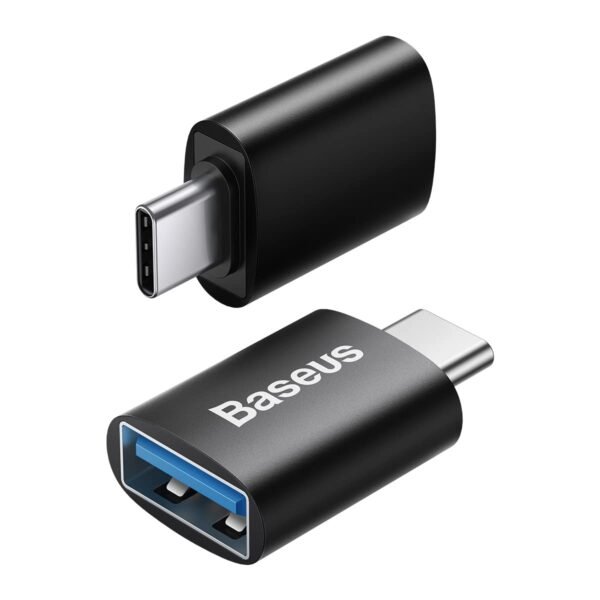 The Baseus Ingenuity mini OTG adapter allows you to connect USB-A devices to a USB-C port, featuring a USB-C male to USB-A female design.