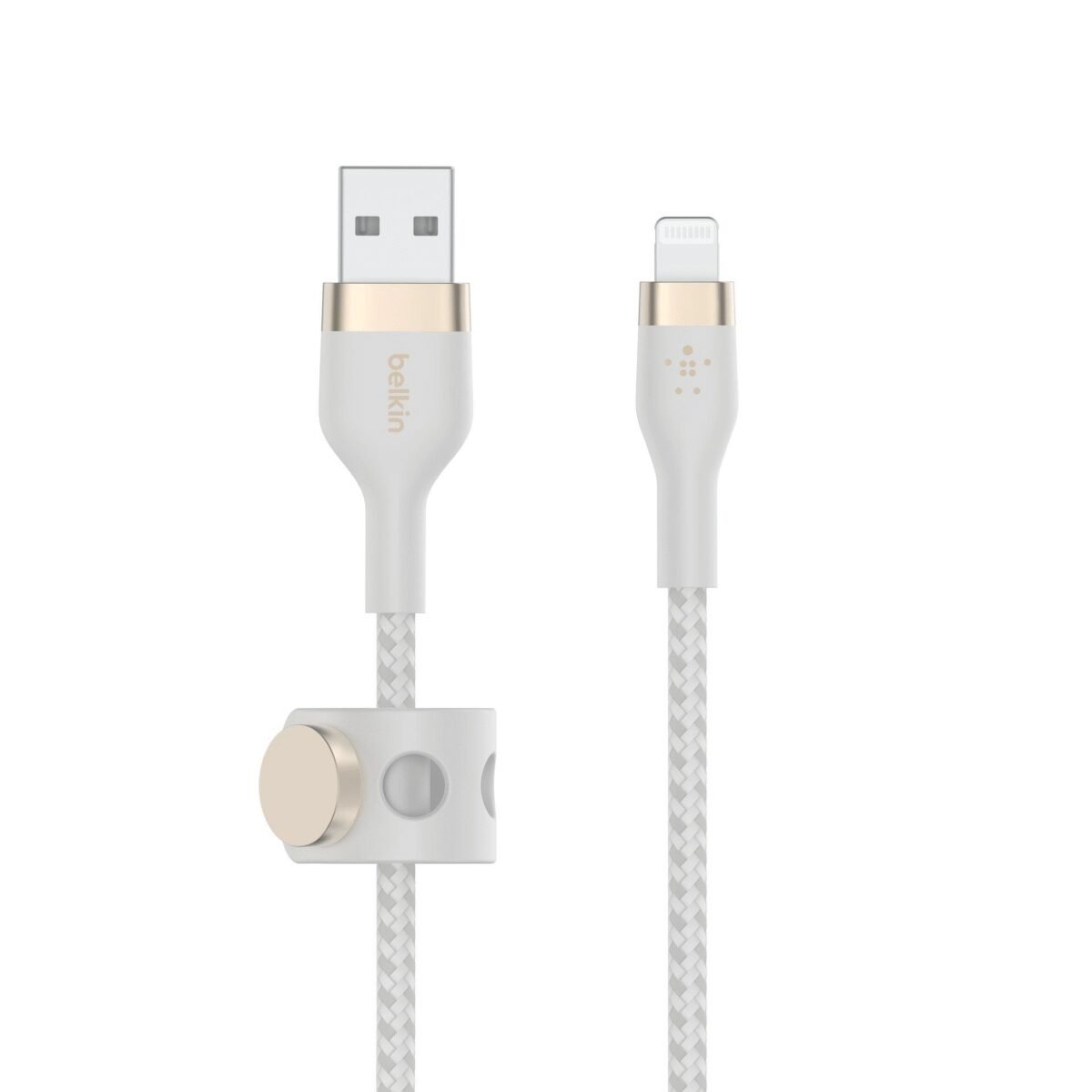 The BELKIN PRO Flex Lightning/USB-A Cable is Apple certified and designed for reliable charging and data transfer for your Apple devices.