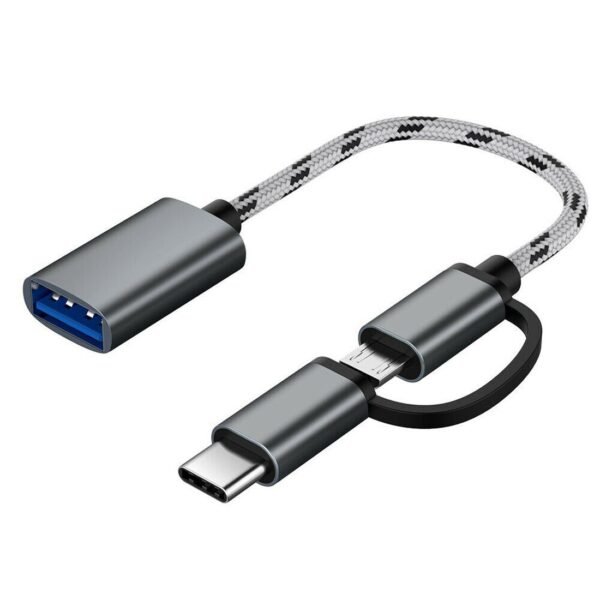 The BOLWINS H79 2in1 Type-C + Micro USB Male to USB 3.0 Female OTG Adapter Cable is a versatile cable that allows you to connect USB-A peripherals, such as flash drives, keyboards, and mice, to both Type-C and Micro USB devices.