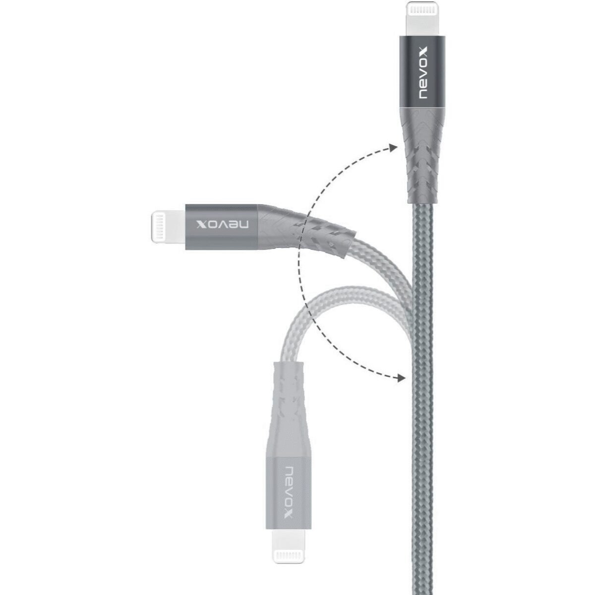 The NEVOX NEV1884 smartphone cable is designed for efficient charging and data transfer for a range of devices.