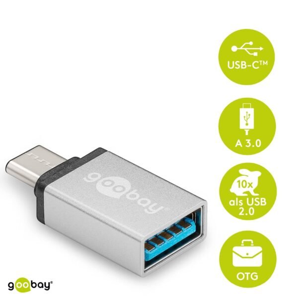 The goobay USB-C/USB-A OTG Super Speed Adapter is designed to enable fast data transfer and seamless connectivity between USB-C devices and USB-A peripherals.