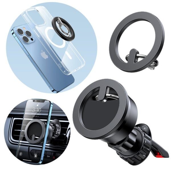 The COFI 1453 Kit Multifunctional Magnetic Car Holder Ring for MagSafe is a versatile accessory designed to enhance the functionality of your MagSafe-enabled iPhone.