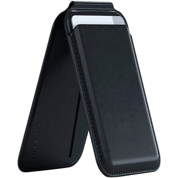The SATECHI Magnetic Wallet Stand Holder is a sleek and functional accessory designed for MagSafe-enabled iPhones, including iPhone 12 and newer models.