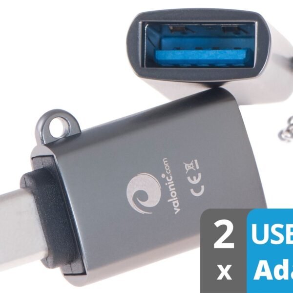 The VALONIC USB-C to USB-A (USB 3.0) OTG Adapter is a compact and portable solution for connecting USB-A devices (such as USB sticks, keyboards, or external hard drives) to USB-C devices.