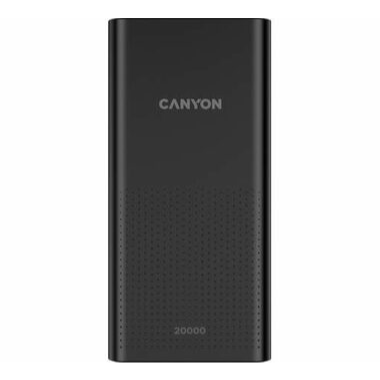 The CANYON PB-2001 is a high-capacity portable charger featuring a 20,000 mAh battery, designed to provide reliable power for smartphones, tablets, and other USB-powered devices.