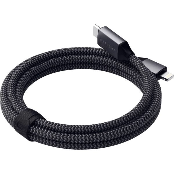 The SATECHI Type-C to Lightning Cable (1.8m) is designed for fast and efficient charging and data transfer for Apple devices.