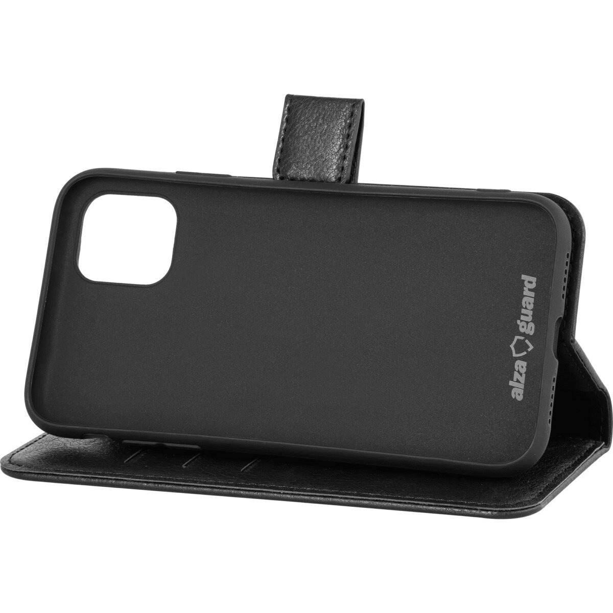 The AlzaGuard Book Flip Case for iPhone 11 provides sleek and reliable protection with a classic black design.