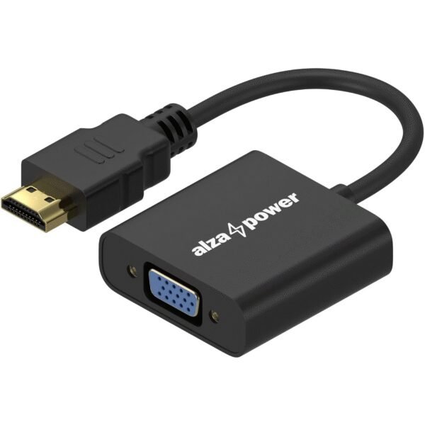 The AlzaPower HDMI (M) to VGA (F) adapter allows you to connect HDMI-enabled devices (like laptops, PCs, or tablets) to VGA-equipped displays or projectors.