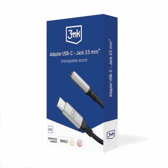 The 3mk USB-C to 3.5mm Jack adapter allows you to connect USB-C devices to standard 3.5mm audio accessories such as headphones, speakers, and car audio systems.