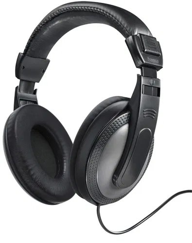 The Hama Basic closed headphones in black and silver are designed to provide a comfortable and immersive listening experience.