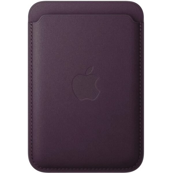 The Apple FineWoven Wallet with MagSafe for iPhone in Blackberry is a luxurious, sustainable accessory designed to carry your essential cards while seamlessly attaching to your MagSafe-enabled iPhone.