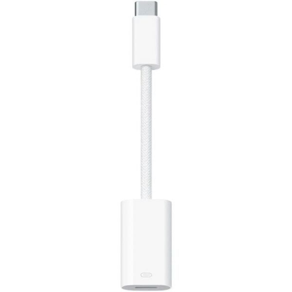 The Apple USB-C to Lightning Adapter allows you to connect Lightning-equipped devices (such as iPhones, iPads, or iPods) to USB-C-enabled devices or chargers.