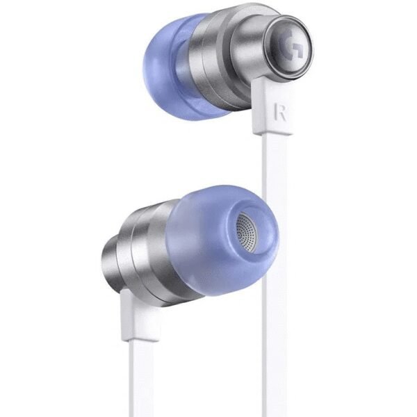 The Logitech G333 Gaming Earphones in white offer high-quality sound with a sleek and stylish design.