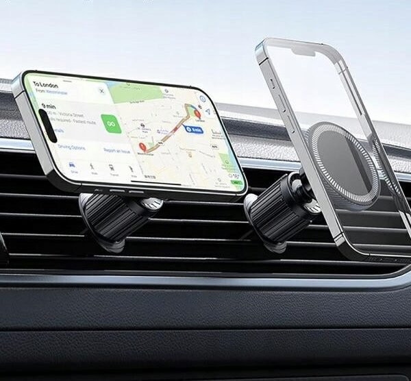 The Magnetic Car Holder Ring Holder for Phone offers a secure, hands-free solution for mounting your smartphone in the car.