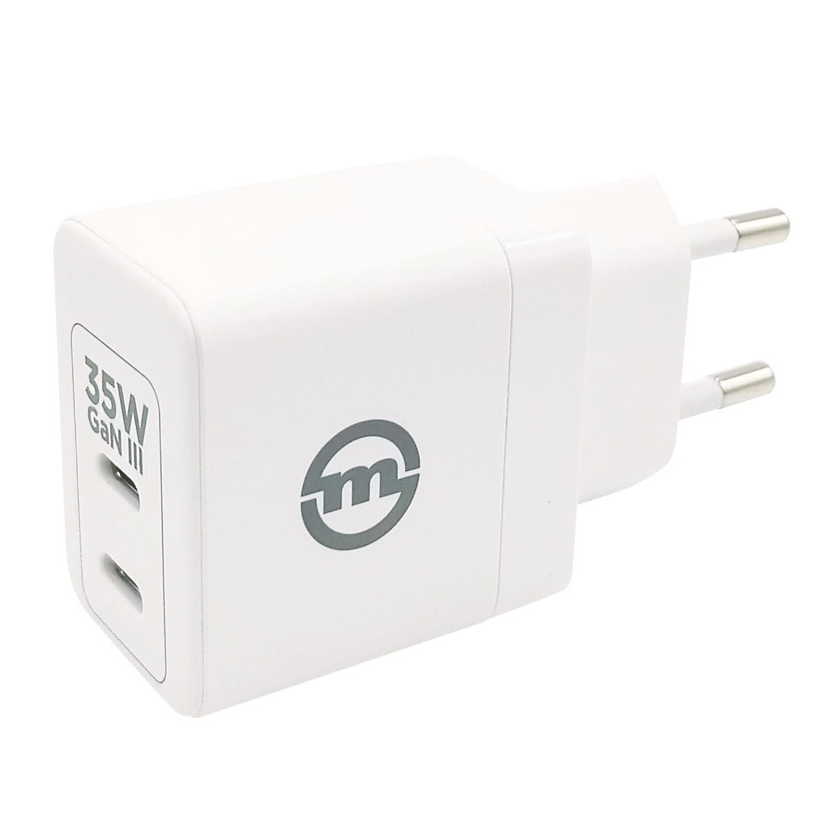 Mobile Origin 35W GaN III Super Charger Dual 2x USB-C White 1 The Mobile Origin 35W GaN III Super Charger features dual USB-C ports, allowing you to charge two devices simultaneously.