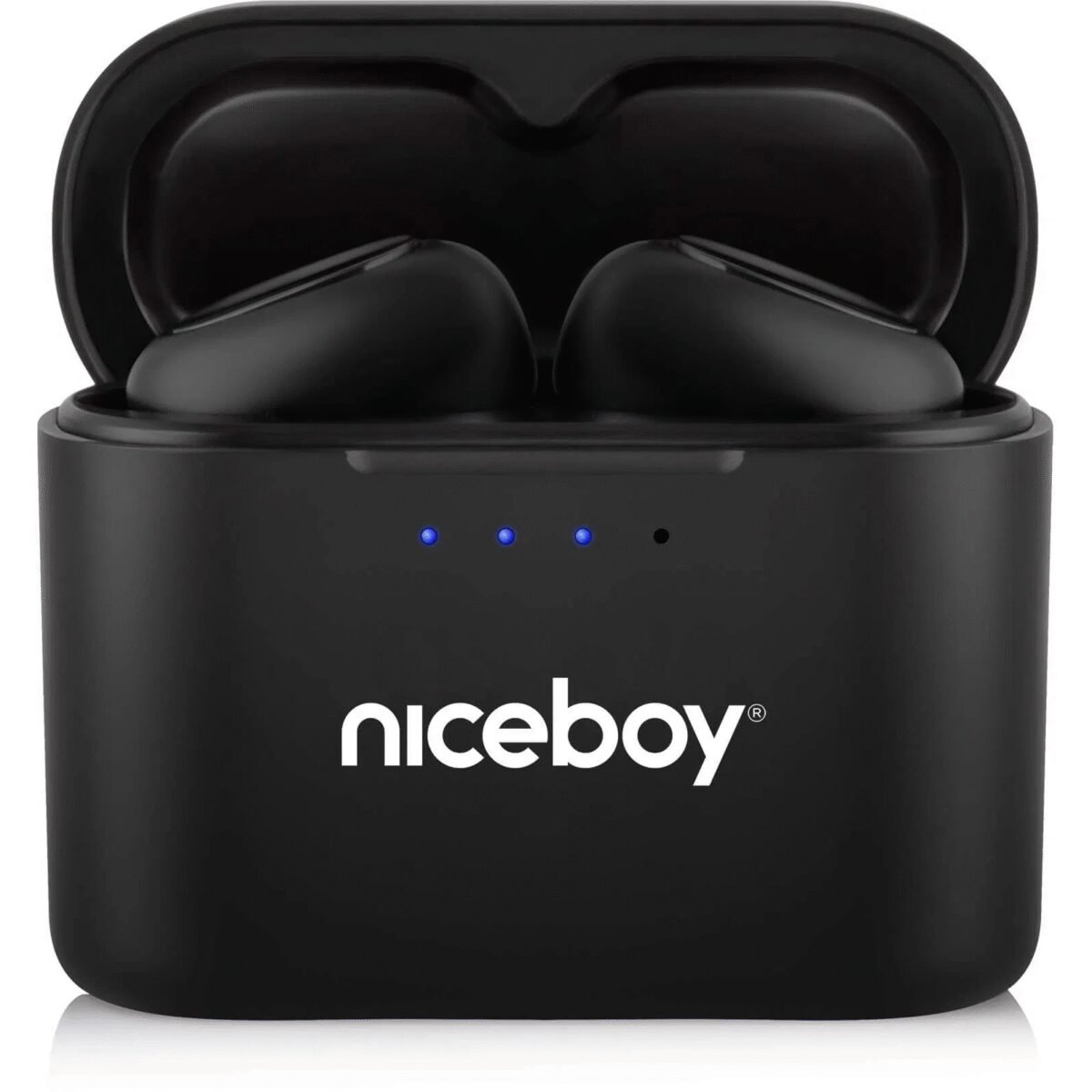 The Niceboy HIVE Podsie 3 Black are true wireless earbuds designed to deliver a balanced and clear audio experience with a stylish, compact design.