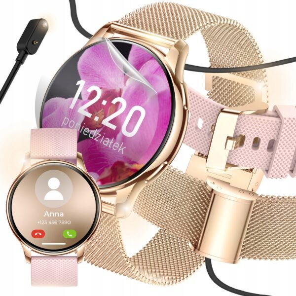 This women's smartwatch combines elegant design with practical features for everyday use.