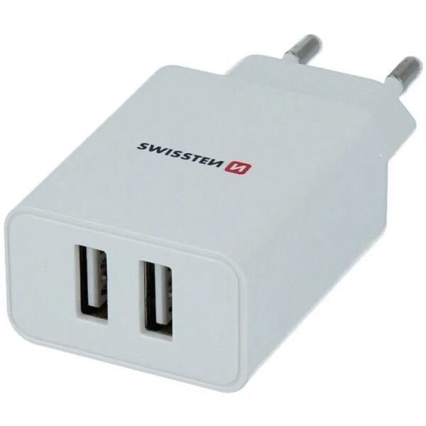 The Swissten Network Adapter SMART IC 2.1A, along with a USB-C 1.2m cable, offers a reliable and efficient charging solution for a variety of devices.