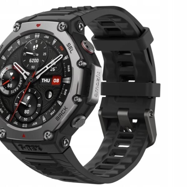 The Amazfit T-Rex 3 Black is a rugged smartwatch built for outdoor enthusiasts and those who need a durable, feature-rich companion.