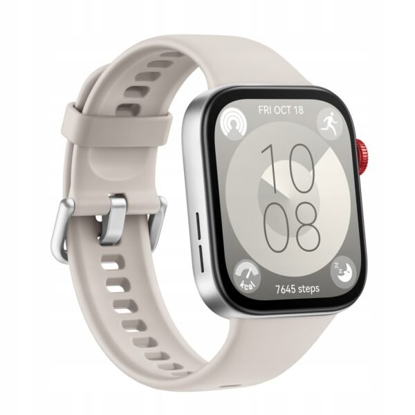 The Huawei Watch Fit 3 in Moon White is a stylish and lightweight smartwatch designed for health and fitness enthusiasts.