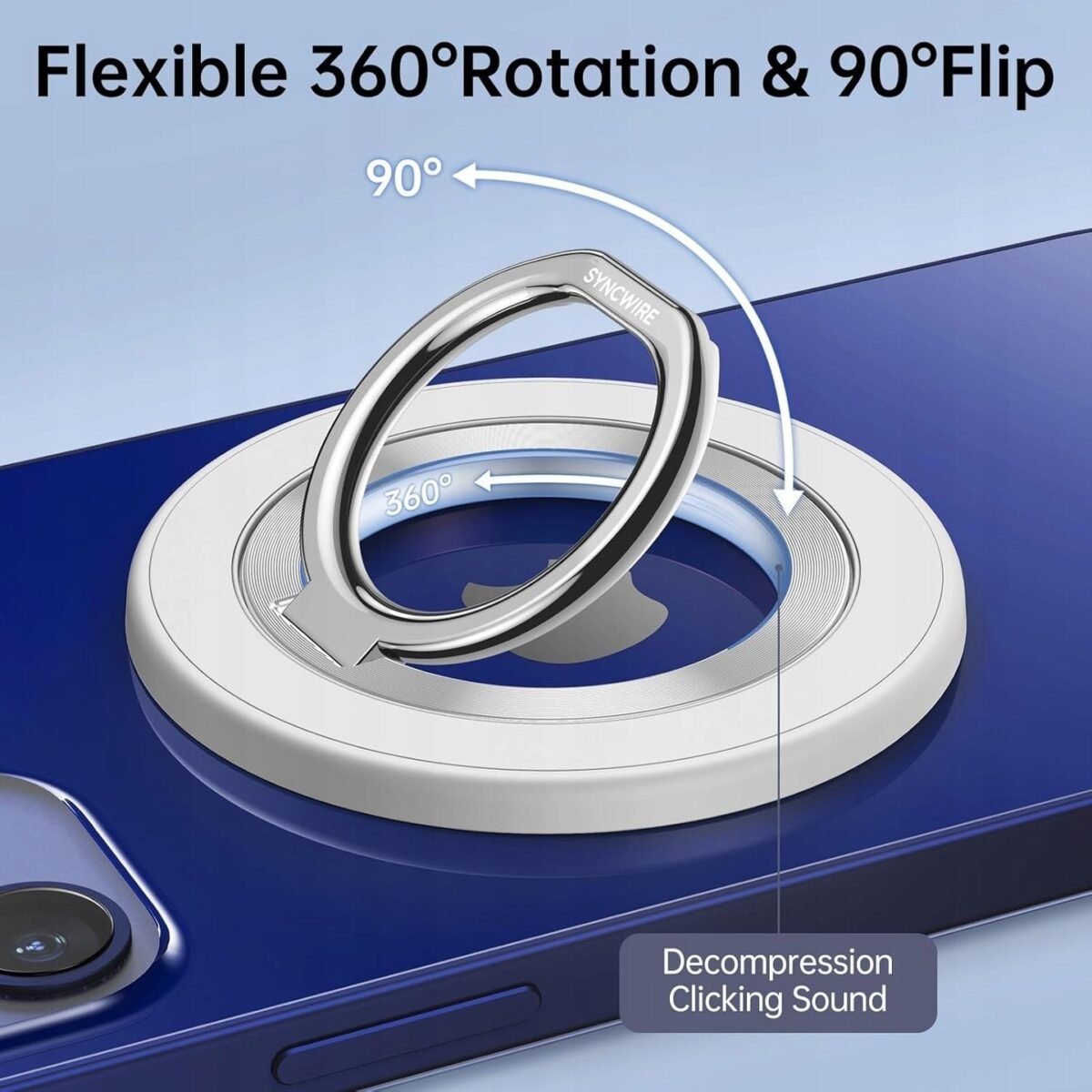 The Syncwire Magnetic Holder in Gray is a robust and sleek phone accessory designed to securely hold your smartphone using powerful magnetic components.
