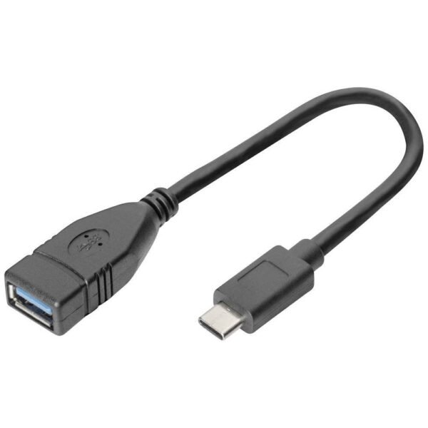 The DIGITUS USB Type-C Adapter Cable is an OTG (On-The-Go) cable designed to connect USB-A devices (such as USB sticks, external hard drives, or keyboards) to USB-C devices.
