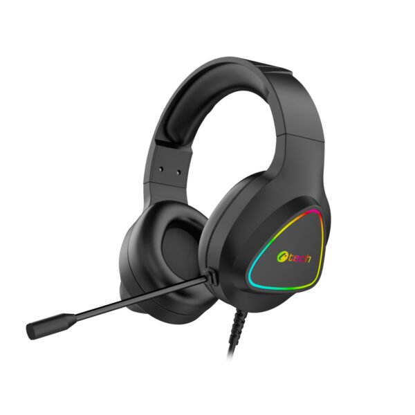 The C-TECH Midas headphones in black are designed to deliver a comfortable and high-quality listening experience.