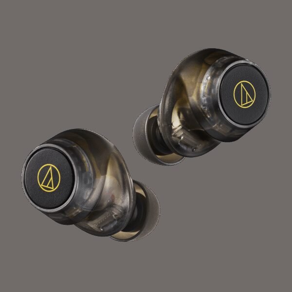 The Audio-Technica ATH-CKS30TW+ transparent true wireless earbuds are designed to deliver high-quality sound and a comfortable fit.