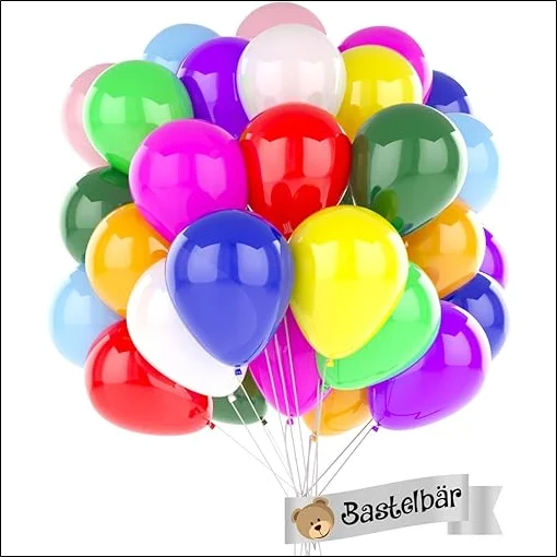 bastelbar balloons 100 colourful balloons in 11 different colours for party birthday large 25 cm