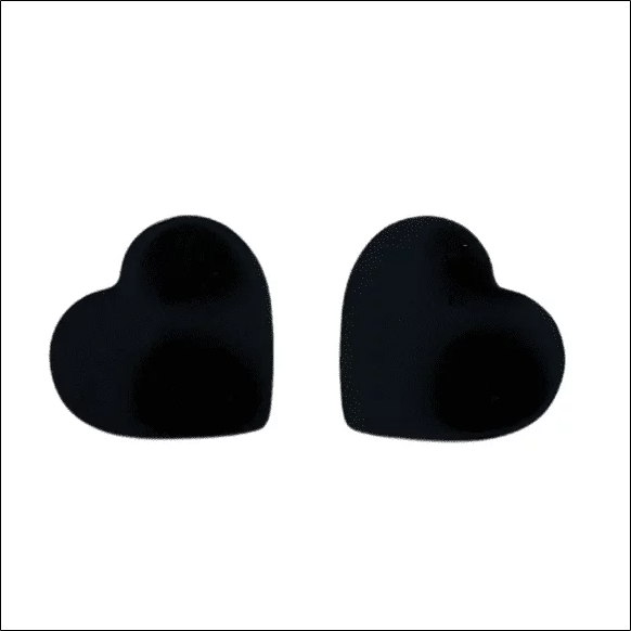 Black Heart Earrings 10mm - Surgical Steel