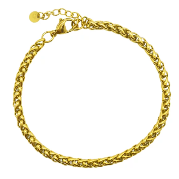 Bracelet golden spike 20cm/4mm – Gold-plated surgical steel