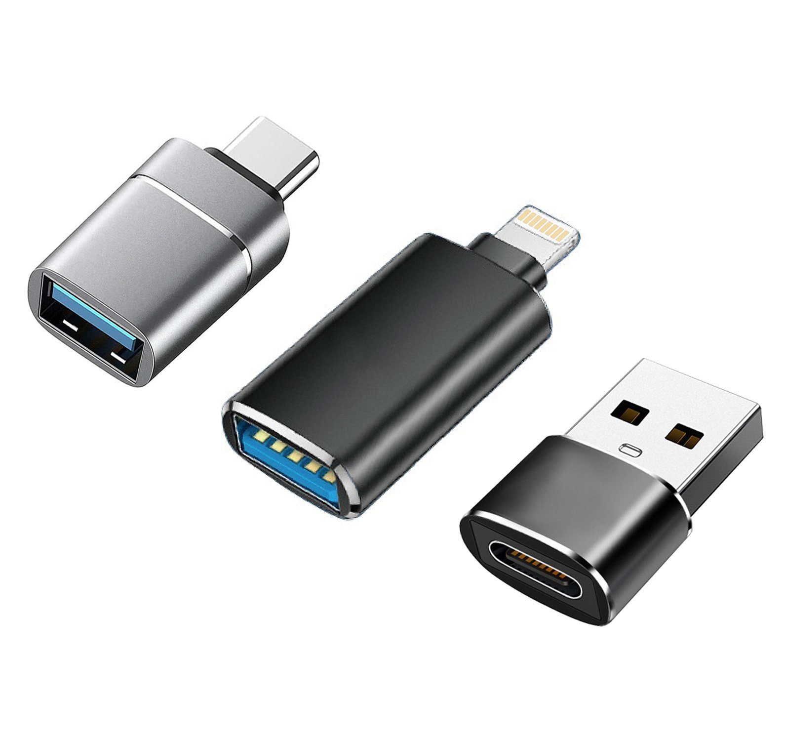 3 Pack USB A to USB C OTG Adapter for iPhone Samsung iPad Android USB Adapter 1 The NEUE DAWN 3-Pack USB-A to USB-C OTG Adapter set provides a convenient solution for connecting USB-A devices to USB-C devices.