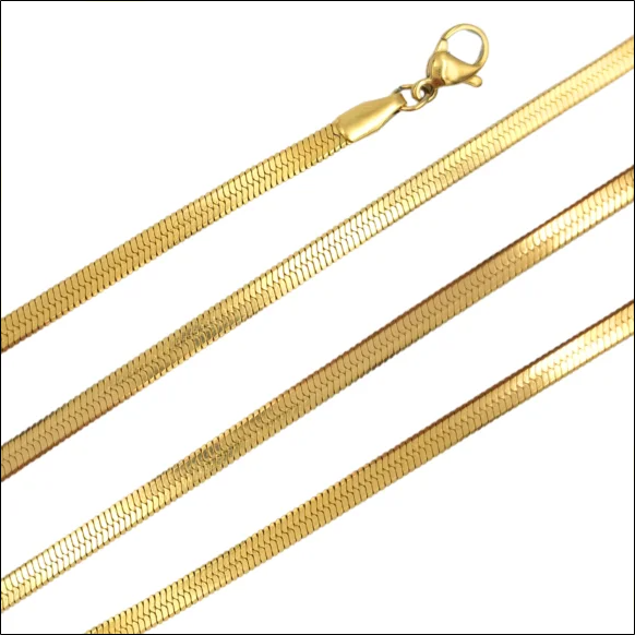 Chain Band 41cm / 3mm - Gold-plated surgical steel